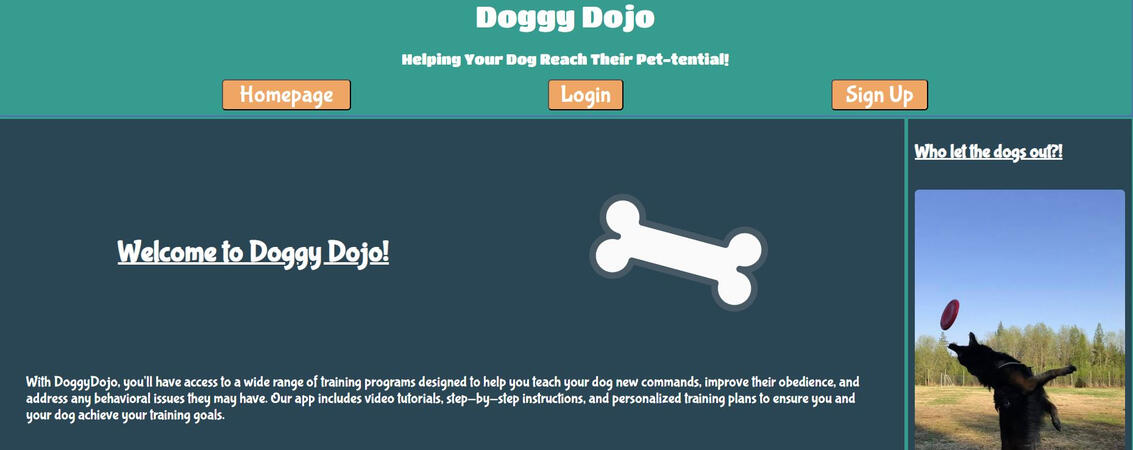 Doggy Dojo PWA (2023) (MongoDB, Express.js, React.js, Node.js)