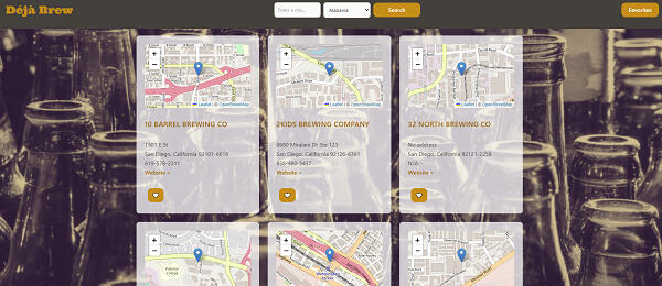 Déjà Brew Web Application (2023) (HTML, Tailwind CSS, JavaScript)