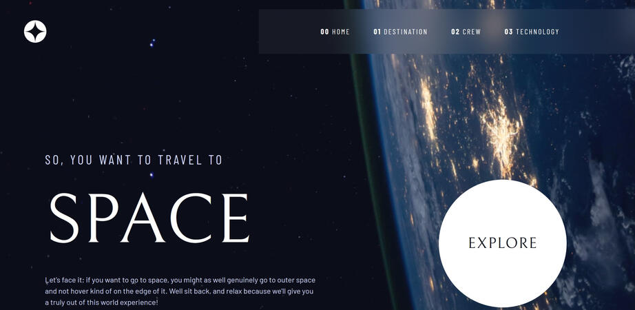 Space Tourism Multipage Website (2024) (React.js, Sass/SCSS)