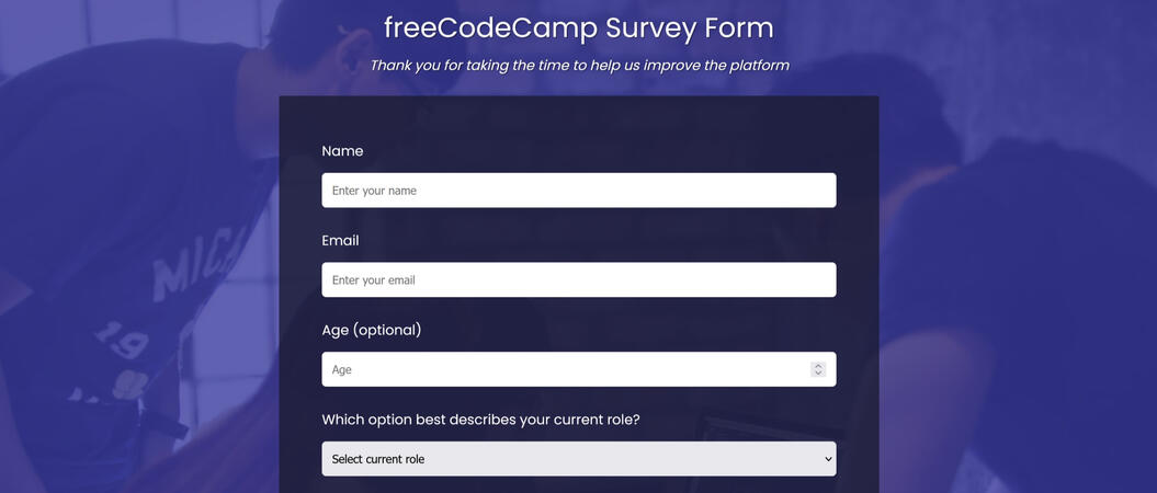 Survey Form (2021) (HTML, CSS, JavaScript)