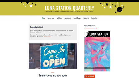 Luna Station Quarterly's homepage.